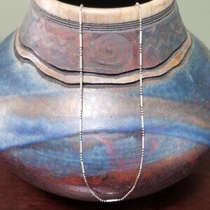 Sterling Silver 925 Dot and Dash Beaded Chain 20" Necklace NWT